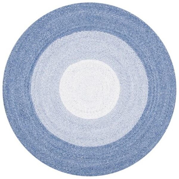 Safavieh 9 x 9 ft. Braided Round Rug; Blue & Ivory BRD802M-9R - main